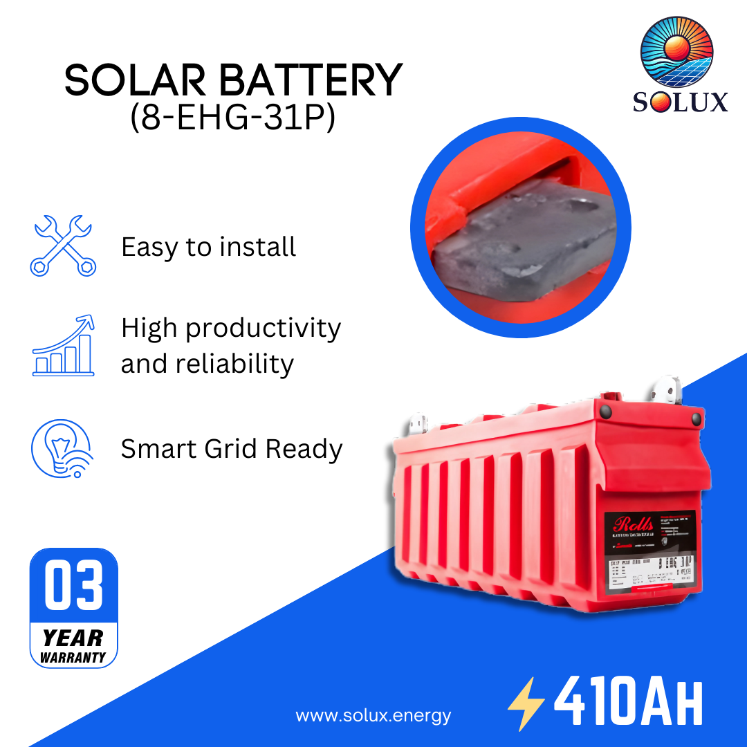 This is an image of Rolls Surrette 8-EHG-31P 8VDC 410Ah High Capacity Deep Cycle Battery